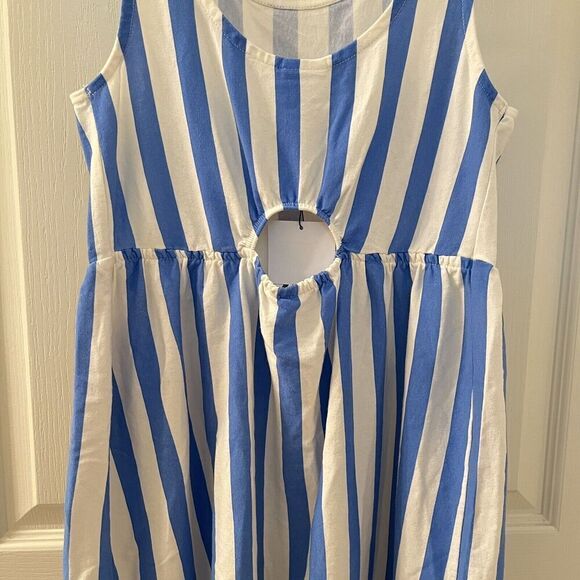 Zara Girls Blue Striped Dress With Bow Tie Straps Size 11-12 NWT - Picture 12 of 12